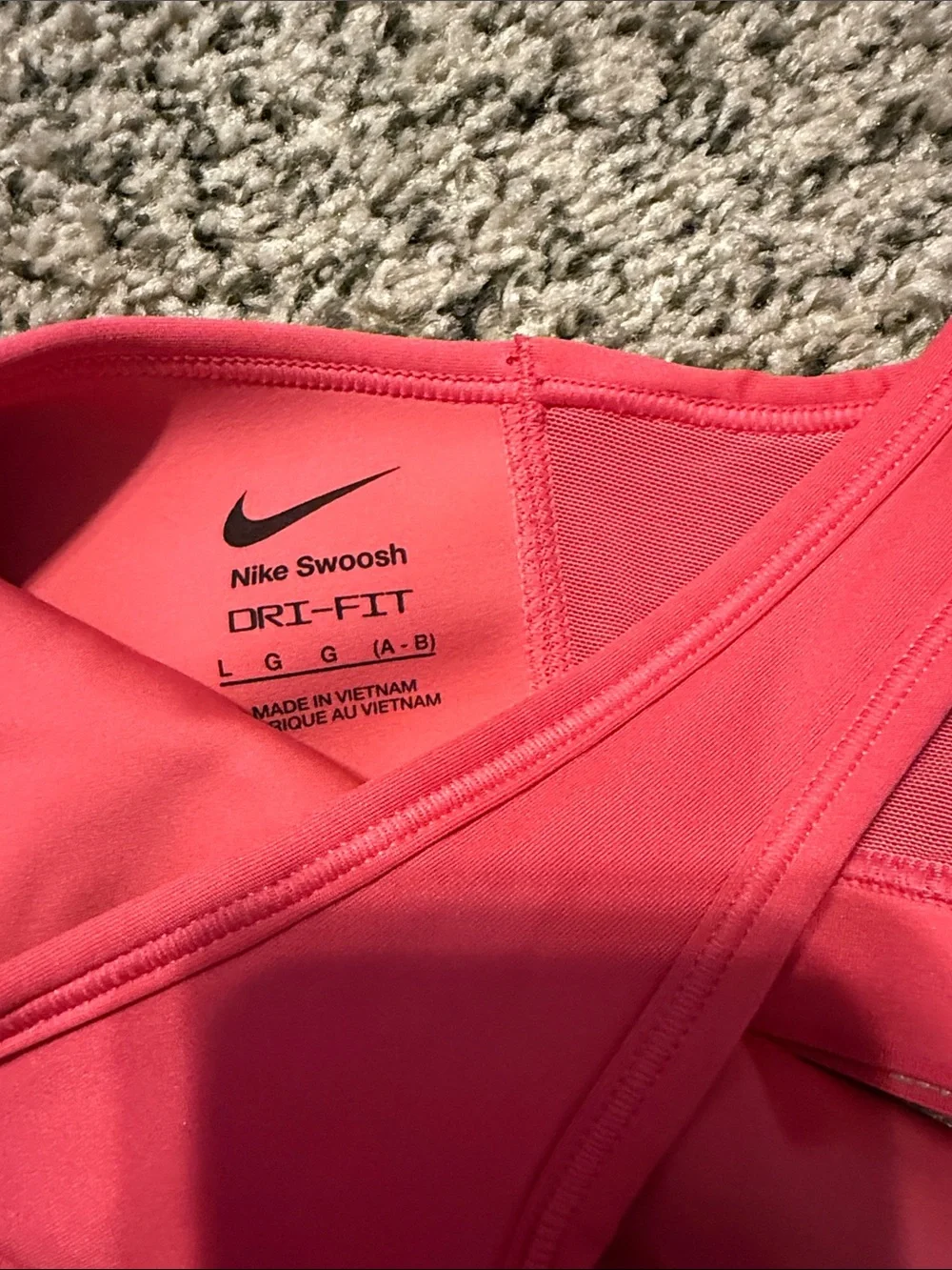 Nike Pink Racerback Sports Bra with White Swoosh